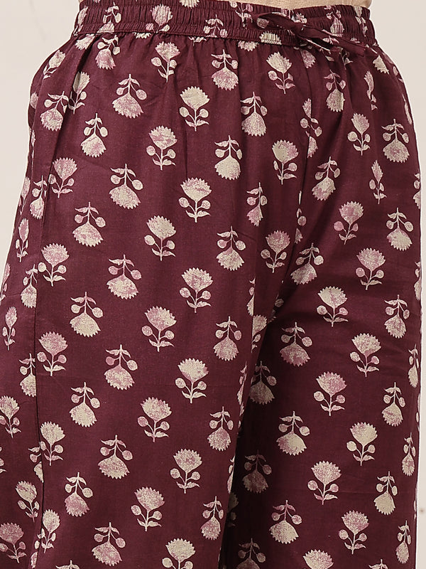 Rayon Calf Length Printed Sleeveless V-Neck Flared Kurta