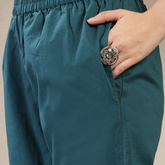 Gulmohar Jaipur Cotton Calf Length Printed Sleeveless Round Neck Straight Kurta Suit Set