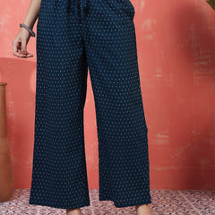Rayon Calf Length Printed 3/4 Sleeves Round Neck Semi-Flared Kurta Suit Set