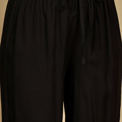 Gulmohar Jaipur Rayon Calf Length Solid Sleeveless V-Neck Straight Kurta Suit Set