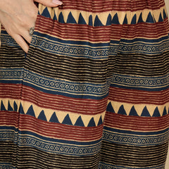 Gulmohar Jaipur Rayon Calf Length Solid 3/4 Sleeves V-Neck Straight Kurta Suit Set