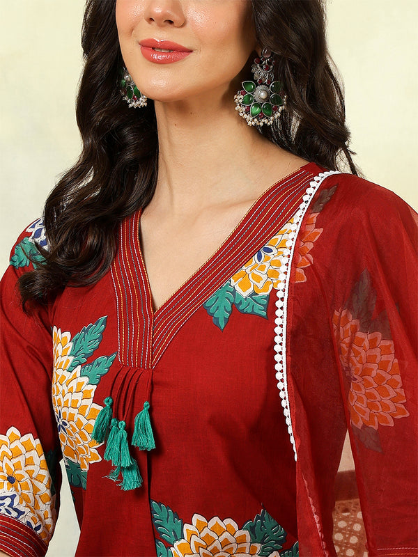 Black Rayon Printed Embroidered Straight Kurta Suit Set