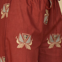 Gulmohar Jaipur Rayon Calf Length Solid 3/4 Sleeves V-Neck Flared Kurta Suit Set