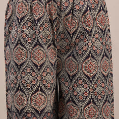 Gulmohar Jaipur Cotton Calf Length Printed 3/4 Sleeve V-Neck Anarkali Kurta Suit Set