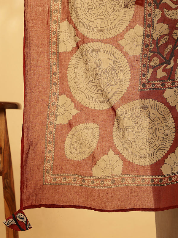 Rayon Calf Length Printed Flared 3/4 Sleeves Round Neck Kurta Bottom Dupatta Set