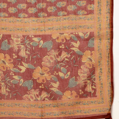 Cotton Calf Length Printed 3/4 Sleeves V-Neck Flared Kurta Suit Set