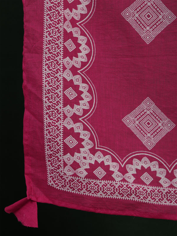 Rayon Calf Length Printed 3/4 Sleeves Round Neck Semi-Flared Kurta Suit Set