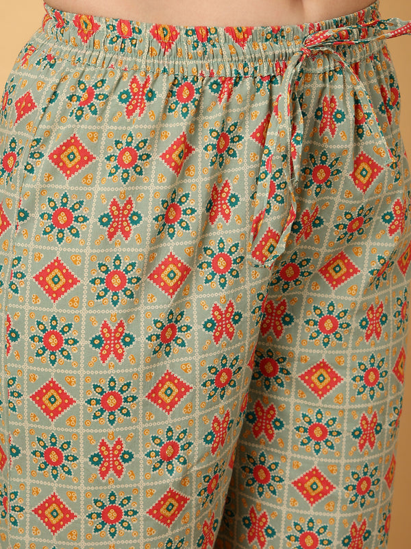 Calf Length Straight Shirt Coller Kurta Palazzo Set